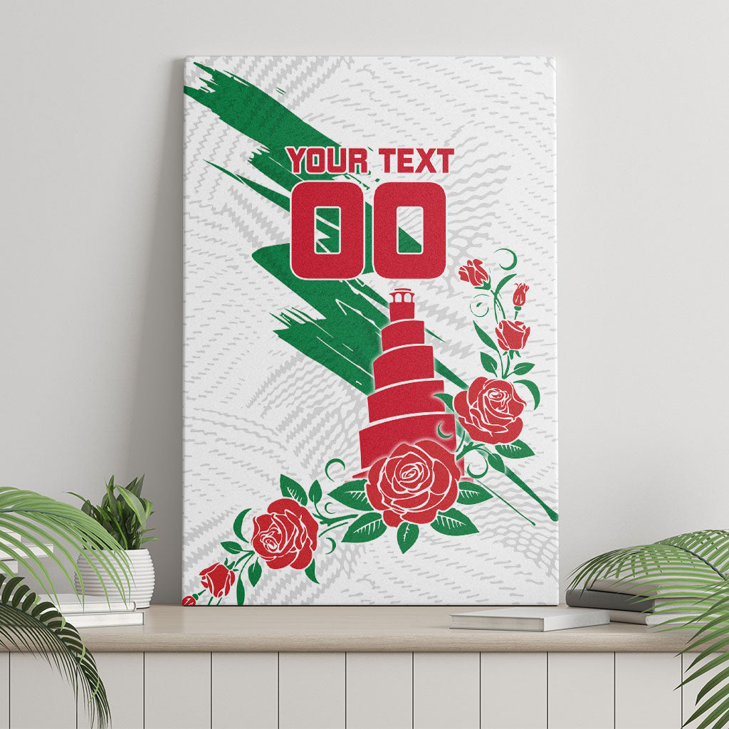 Personalized Iraq Football Canvas Wall Art Hawk Mascot Soccer - Samarra Tower And Red Roses
