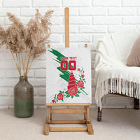 Personalized Iraq Football Canvas Wall Art Hawk Mascot Soccer - Samarra Tower And Red Roses