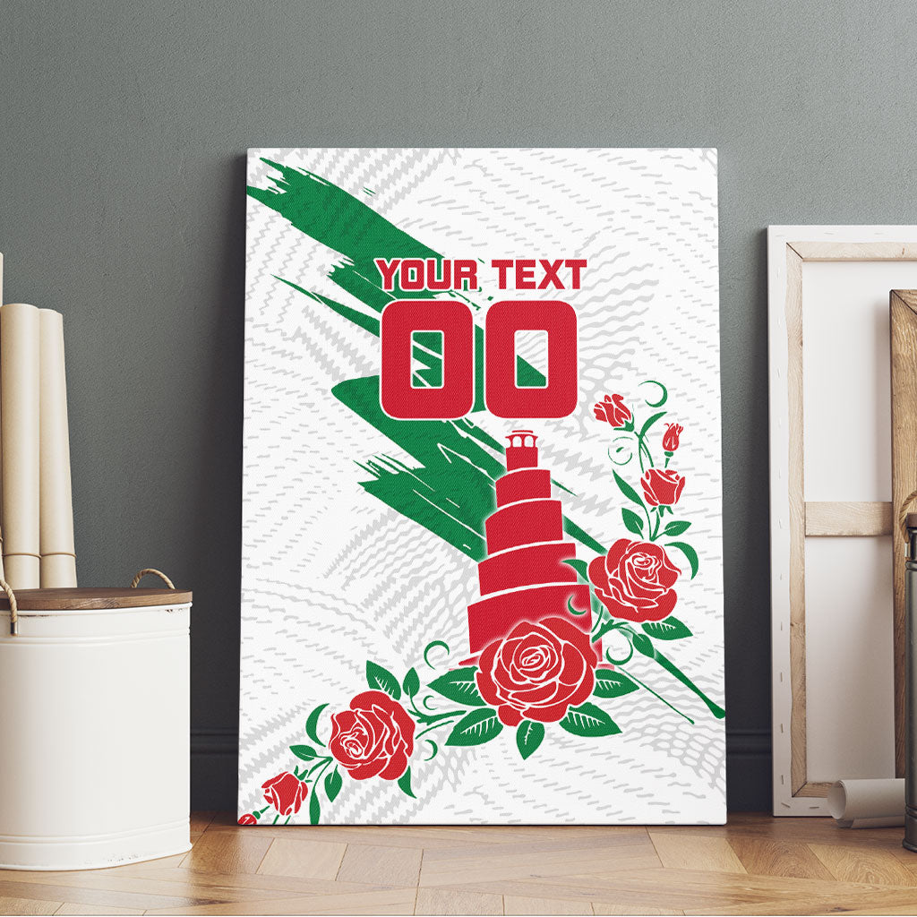 Personalized Iraq Football Canvas Wall Art Hawk Mascot Soccer - Samarra Tower And Red Roses