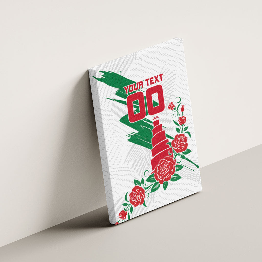 Personalized Iraq Football Canvas Wall Art Hawk Mascot Soccer - Samarra Tower And Red Roses