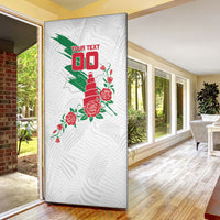 Personalized Iraq Football Door Cover Hawk Mascot Soccer - Samarra Tower And Red Roses