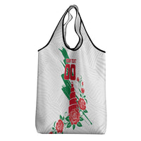 Personalized Iraq Football Grocery Bag Hawk Mascot Soccer - Samarra Tower And Red Roses