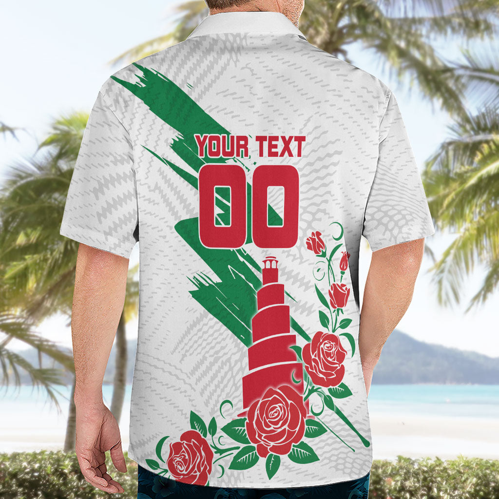 Personalized Iraq Football Hawaiian Shirt Hawk Mascot Soccer - Samarra Tower And Red Roses