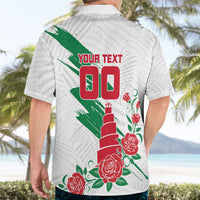 Personalized Iraq Football Hawaiian Shirt Hawk Mascot Soccer - Samarra Tower And Red Roses