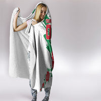 Personalized Iraq Football Hooded Blanket Hawk Mascot Soccer - Samarra Tower And Red Roses