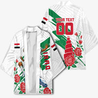 Personalized Iraq Football Kimono Hawk Mascot Soccer - Samarra Tower And Red Roses