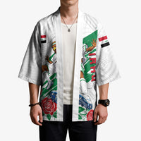 Personalized Iraq Football Kimono Hawk Mascot Soccer - Samarra Tower And Red Roses