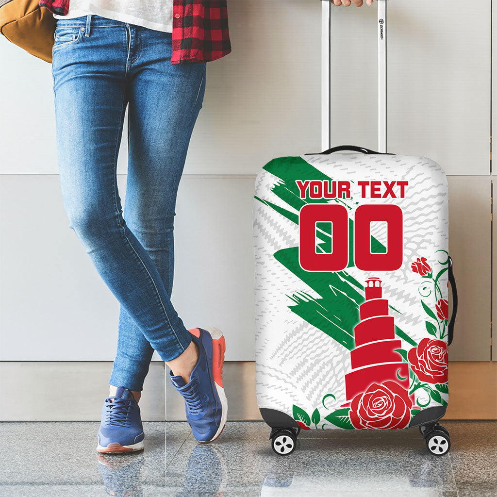Personalized Iraq Football Luggage Cover Hawk Mascot Soccer - Samarra Tower And Red Roses