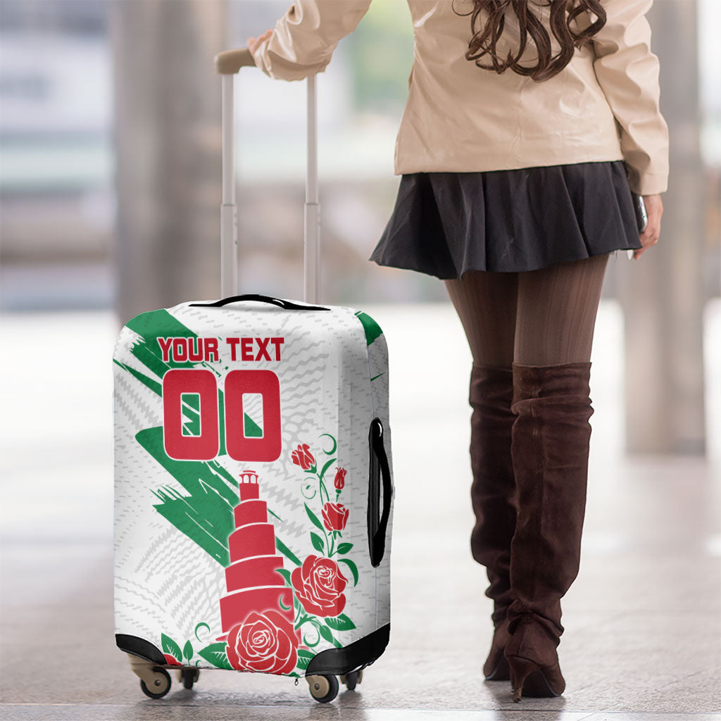 Personalized Iraq Football Luggage Cover Hawk Mascot Soccer - Samarra Tower And Red Roses