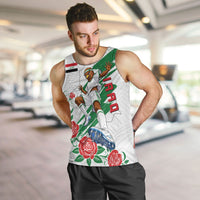 Personalized Iraq Football Men Tank Top Hawk Mascot Soccer - Samarra Tower And Red Roses