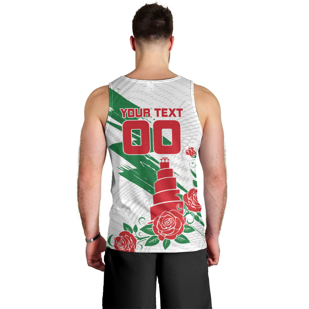 Personalized Iraq Football Men Tank Top Hawk Mascot Soccer - Samarra Tower And Red Roses
