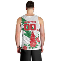 Personalized Iraq Football Men Tank Top Hawk Mascot Soccer - Samarra Tower And Red Roses