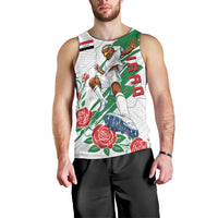 Personalized Iraq Football Men Tank Top Hawk Mascot Soccer - Samarra Tower And Red Roses