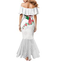 Personalized Iraq Football Mermaid Dress Hawk Mascot Soccer - Samarra Tower And Red Roses