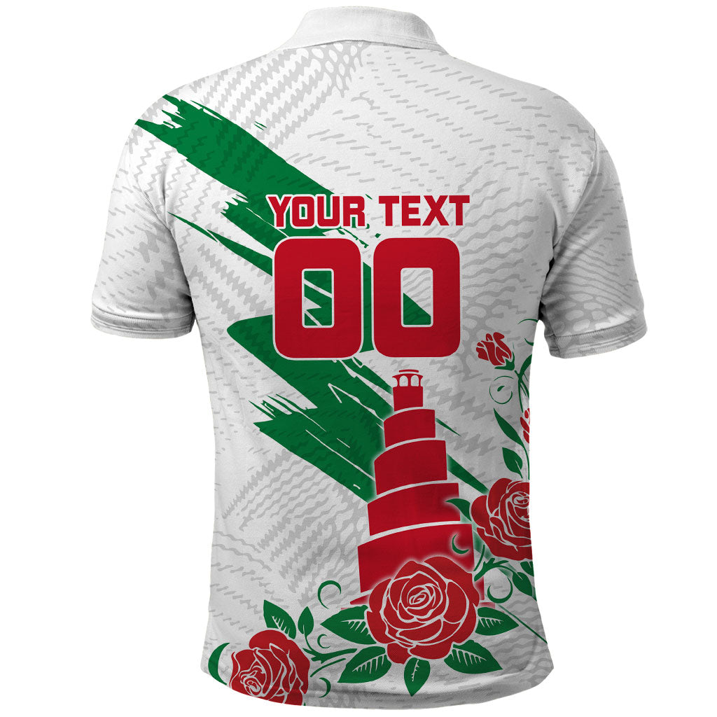 Personalized Iraq Football Polo Shirt Hawk Mascot Soccer - Samarra Tower And Red Roses