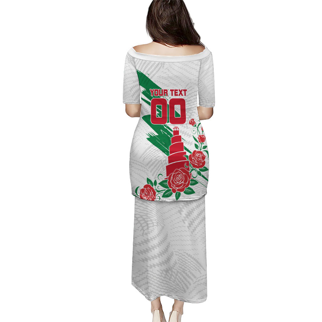 Personalized Iraq Football Puletasi Hawk Mascot Soccer - Samarra Tower And Red Roses