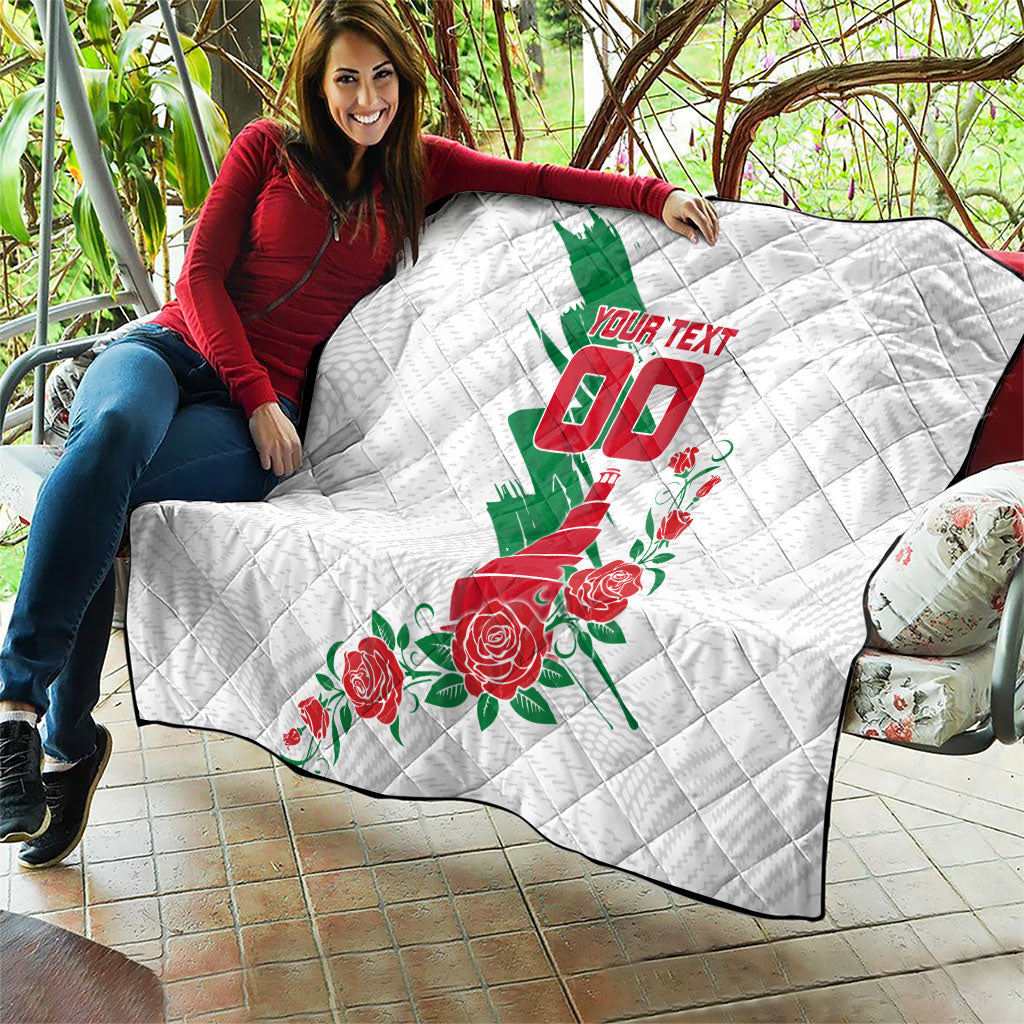 Personalized Iraq Football Quilt Hawk Mascot Soccer - Samarra Tower And Red Roses