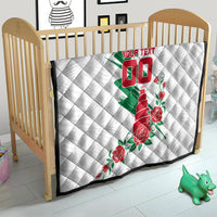 Personalized Iraq Football Quilt Hawk Mascot Soccer - Samarra Tower And Red Roses