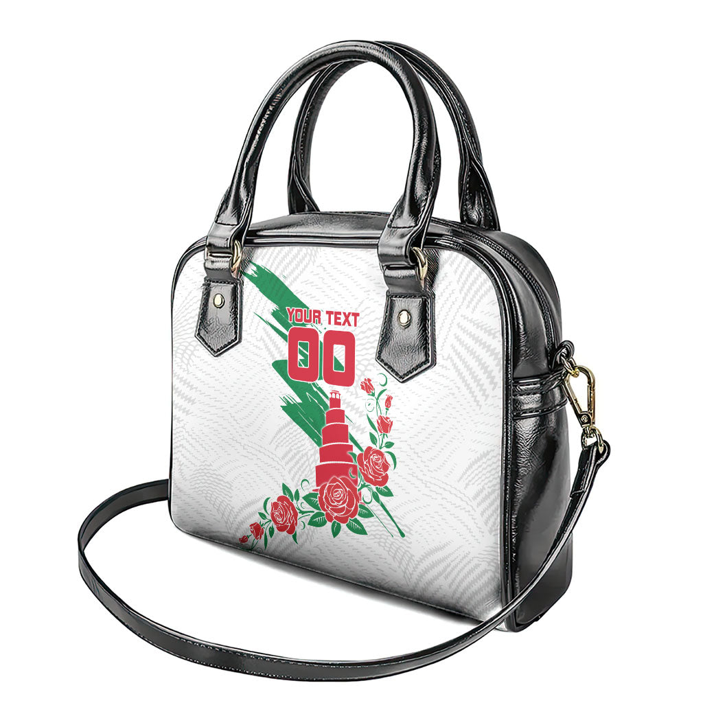 Personalized Iraq Football Shoulder Handbag Hawk Mascot Soccer - Samarra Tower And Red Roses