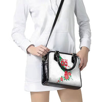 Personalized Iraq Football Shoulder Handbag Hawk Mascot Soccer - Samarra Tower And Red Roses