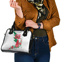 Personalized Iraq Football Shoulder Handbag Hawk Mascot Soccer - Samarra Tower And Red Roses