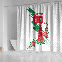 Personalized Iraq Football Shower Curtain Hawk Mascot Soccer - Samarra Tower And Red Roses