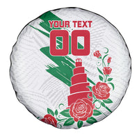Personalized Iraq Football Spare Tire Cover Hawk Mascot Soccer - Samarra Tower And Red Roses