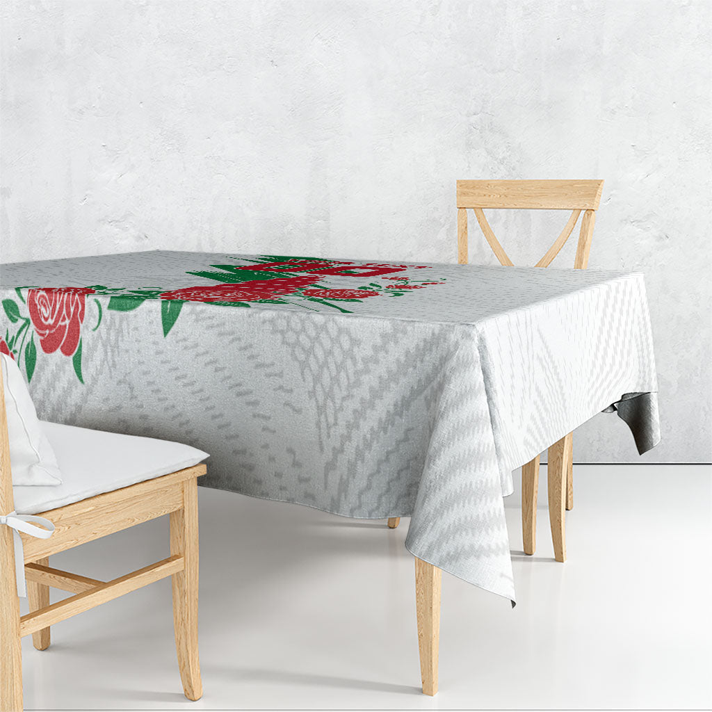 Personalized Iraq Football Tablecloth Hawk Mascot Soccer - Samarra Tower And Red Roses