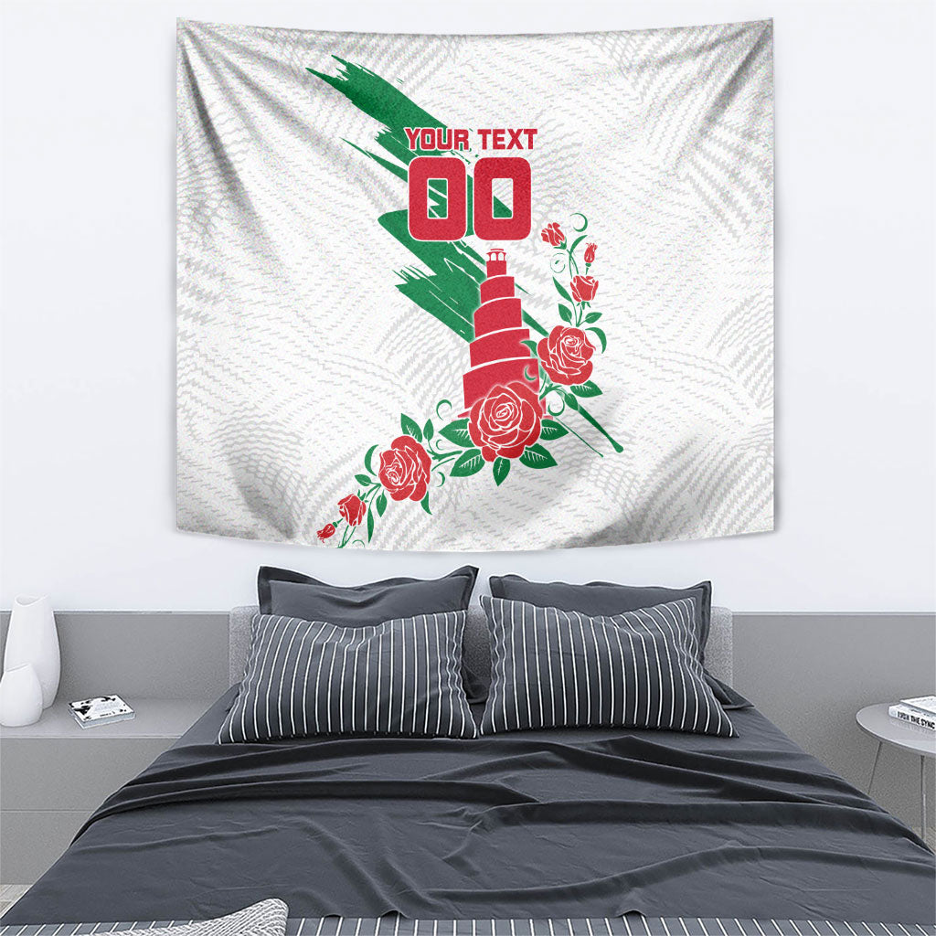 Personalized Iraq Football Tapestry Hawk Mascot Soccer - Samarra Tower And Red Roses