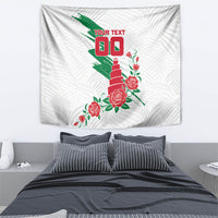 Personalized Iraq Football Tapestry Hawk Mascot Soccer - Samarra Tower And Red Roses