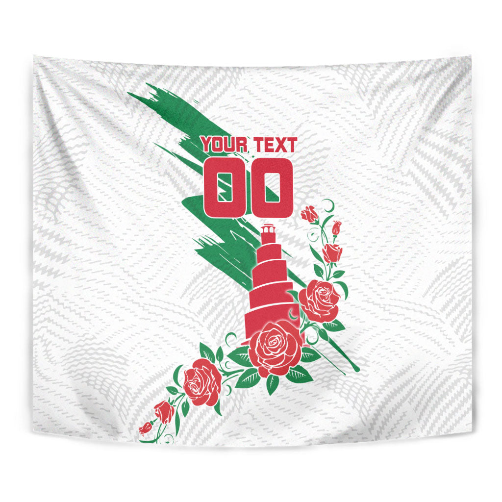 Personalized Iraq Football Tapestry Hawk Mascot Soccer - Samarra Tower And Red Roses