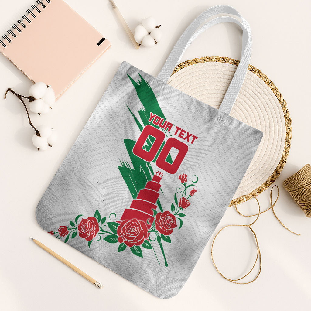 Personalized Iraq Football Tote Bag Hawk Mascot Soccer - Samarra Tower And Red Roses