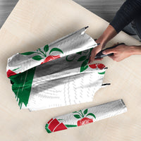 Personalized Iraq Football Umbrella Hawk Mascot Soccer - Samarra Tower And Red Roses