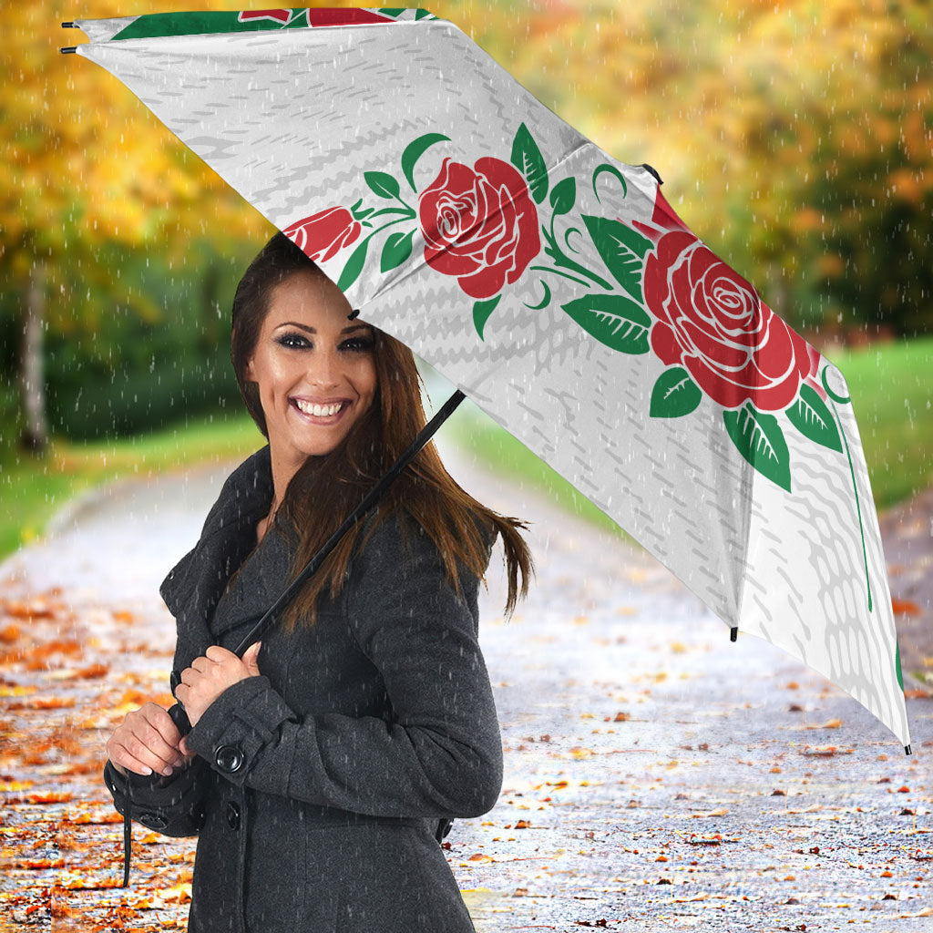 Personalized Iraq Football Umbrella Hawk Mascot Soccer - Samarra Tower And Red Roses