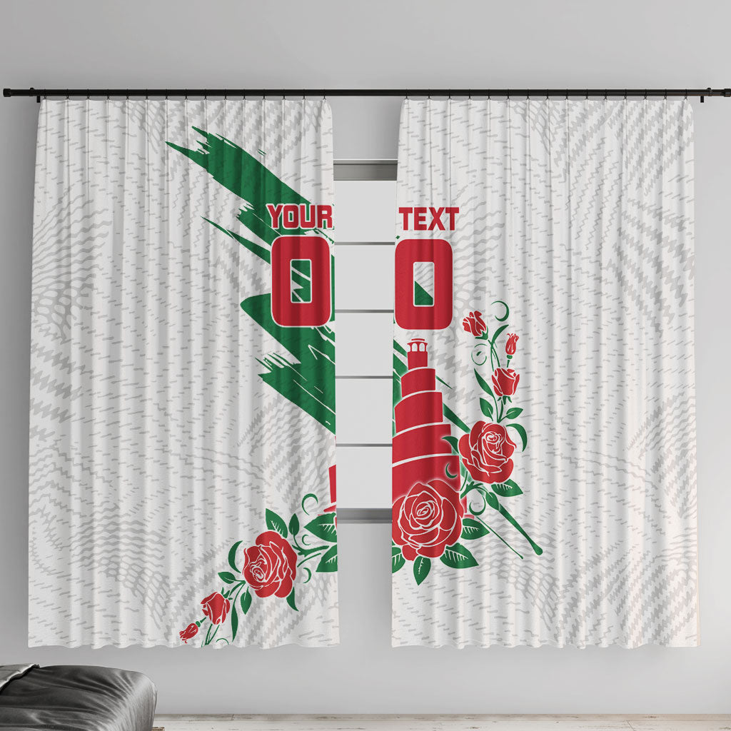 Personalized Iraq Football Window Curtain Hawk Mascot Soccer - Samarra Tower And Red Roses