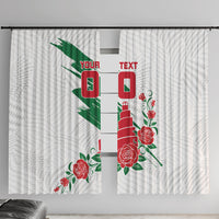 Personalized Iraq Football Window Curtain Hawk Mascot Soccer - Samarra Tower And Red Roses