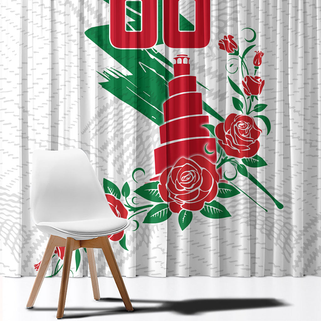 Personalized Iraq Football Window Curtain Hawk Mascot Soccer - Samarra Tower And Red Roses
