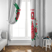 Personalized Iraq Football Window Curtain Hawk Mascot Soccer - Samarra Tower And Red Roses