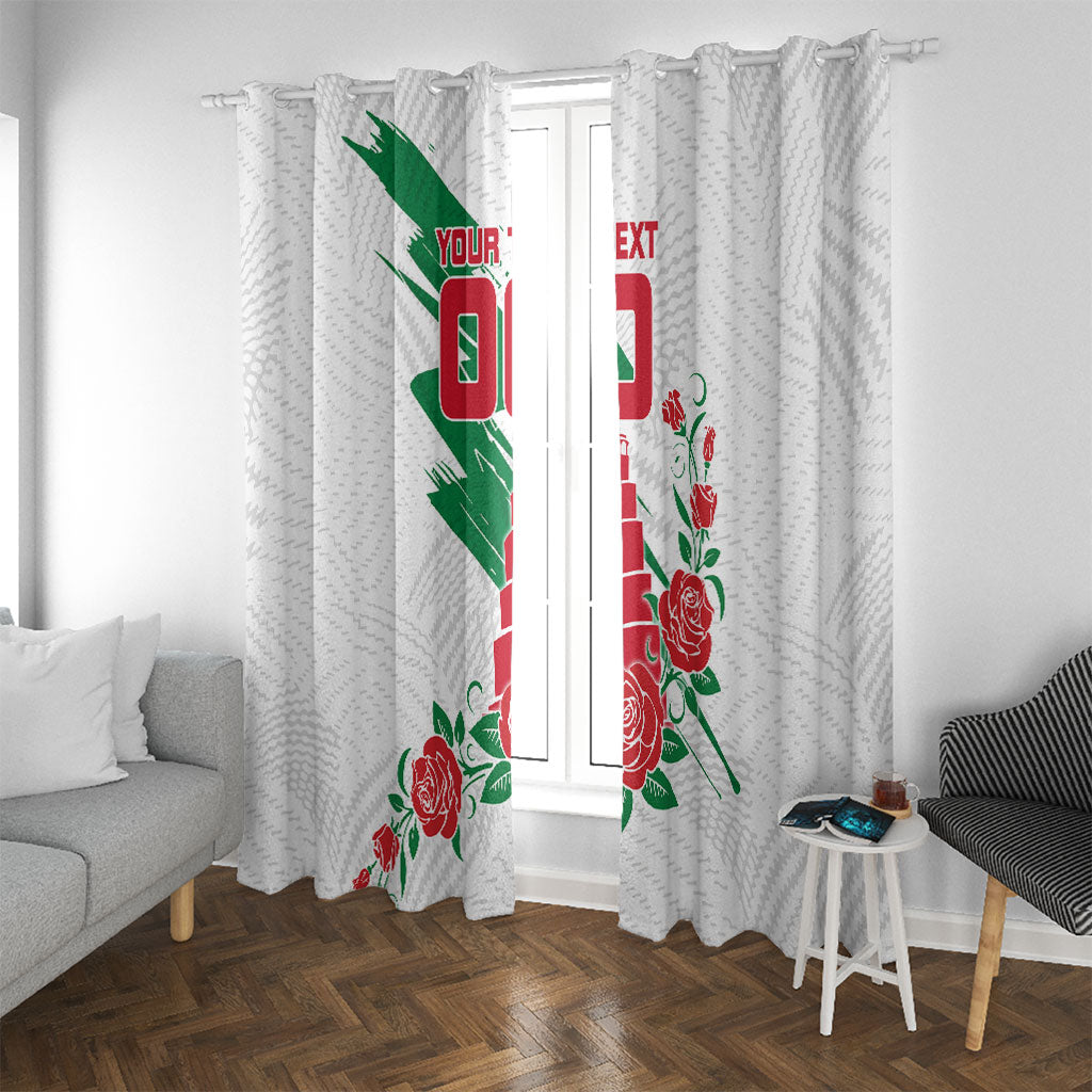 Personalized Iraq Football Window Curtain Hawk Mascot Soccer - Samarra Tower And Red Roses