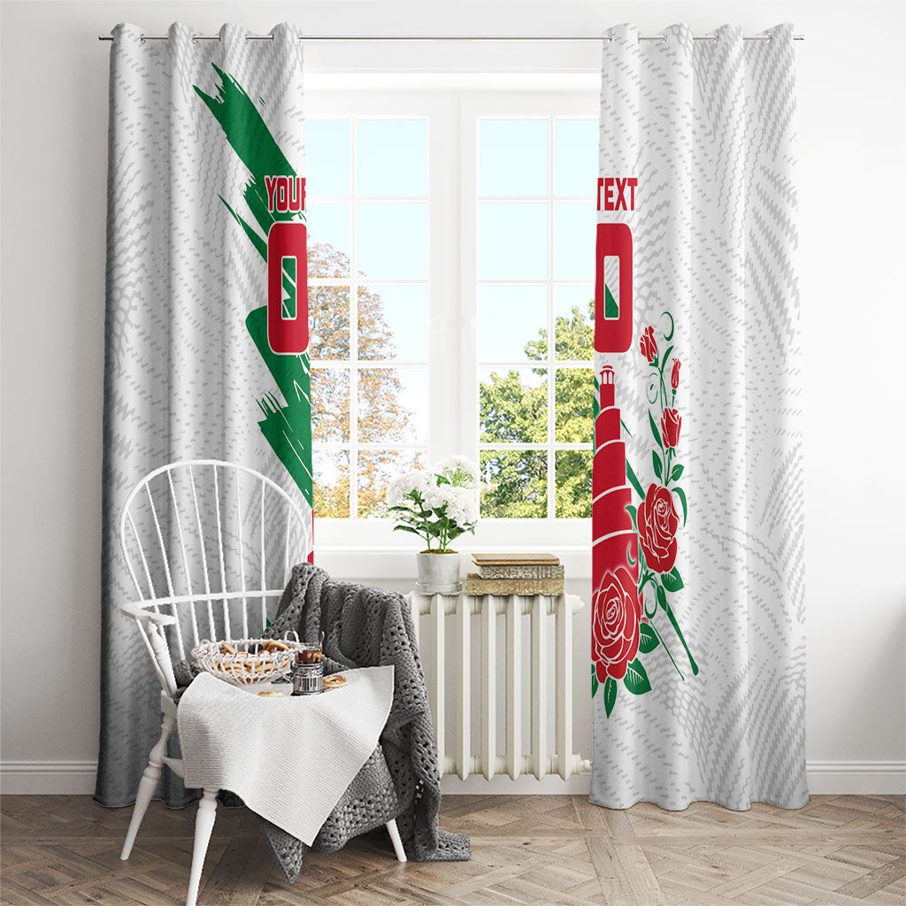 Personalized Iraq Football Window Curtain Hawk Mascot Soccer - Samarra Tower And Red Roses