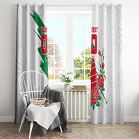 Personalized Iraq Football Window Curtain Hawk Mascot Soccer - Samarra Tower And Red Roses