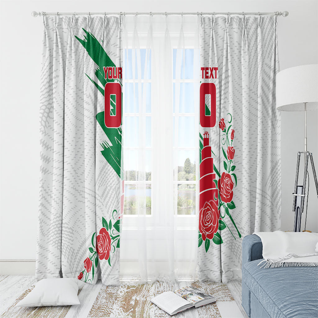 Personalized Iraq Football Window Curtain Hawk Mascot Soccer - Samarra Tower And Red Roses