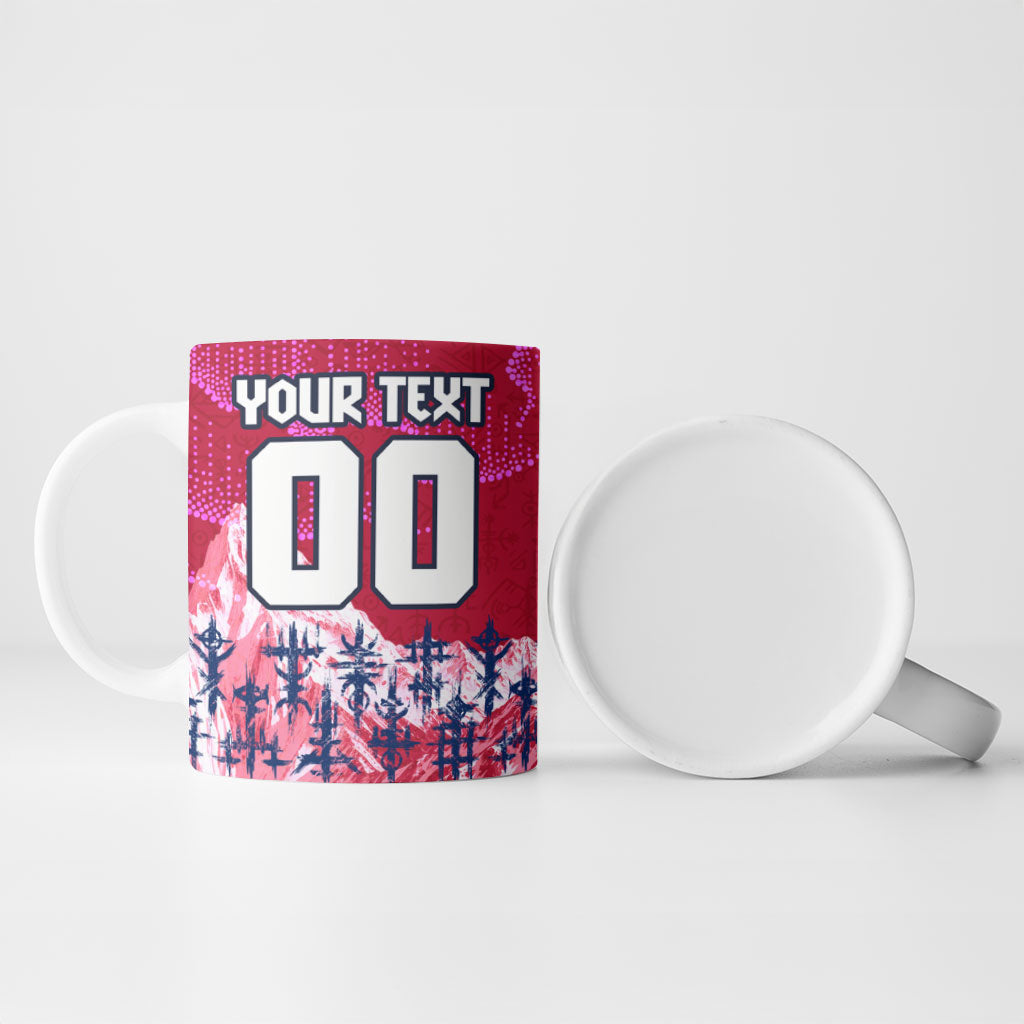 Personalized Norway Football Ceramic Mug Viking Lion Soccer Mascot - Nordic Longship And Mountain Landscape