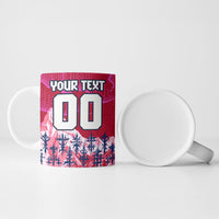 Personalized Norway Football Ceramic Mug Viking Lion Soccer Mascot - Nordic Longship And Mountain Landscape