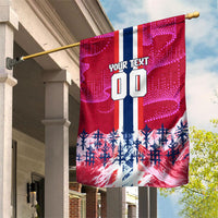 Personalized Norway Football Garden Flag Viking Lion Soccer Mascot - Nordic Longship And Mountain Landscape