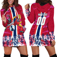 Personalized Norway Football Hoodie Dress Viking Lion Soccer Mascot - Nordic Longship And Mountain Landscape
