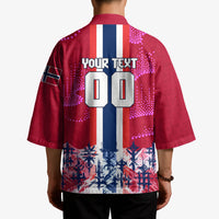 Personalized Norway Football Kimono Viking Lion Soccer Mascot - Nordic Longship And Mountain Landscape