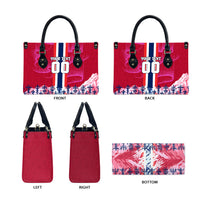 Personalized Norway Football Leather Bag Viking Lion Soccer Mascot - Nordic Longship And Mountain Landscape