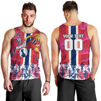 Personalized Norway Football Men Tank Top Viking Lion Soccer Mascot - Nordic Longship And Mountain Landscape