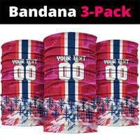Personalized Norway Football Neck Gaiter Viking Lion Soccer Mascot - Nordic Longship And Mountain Landscape